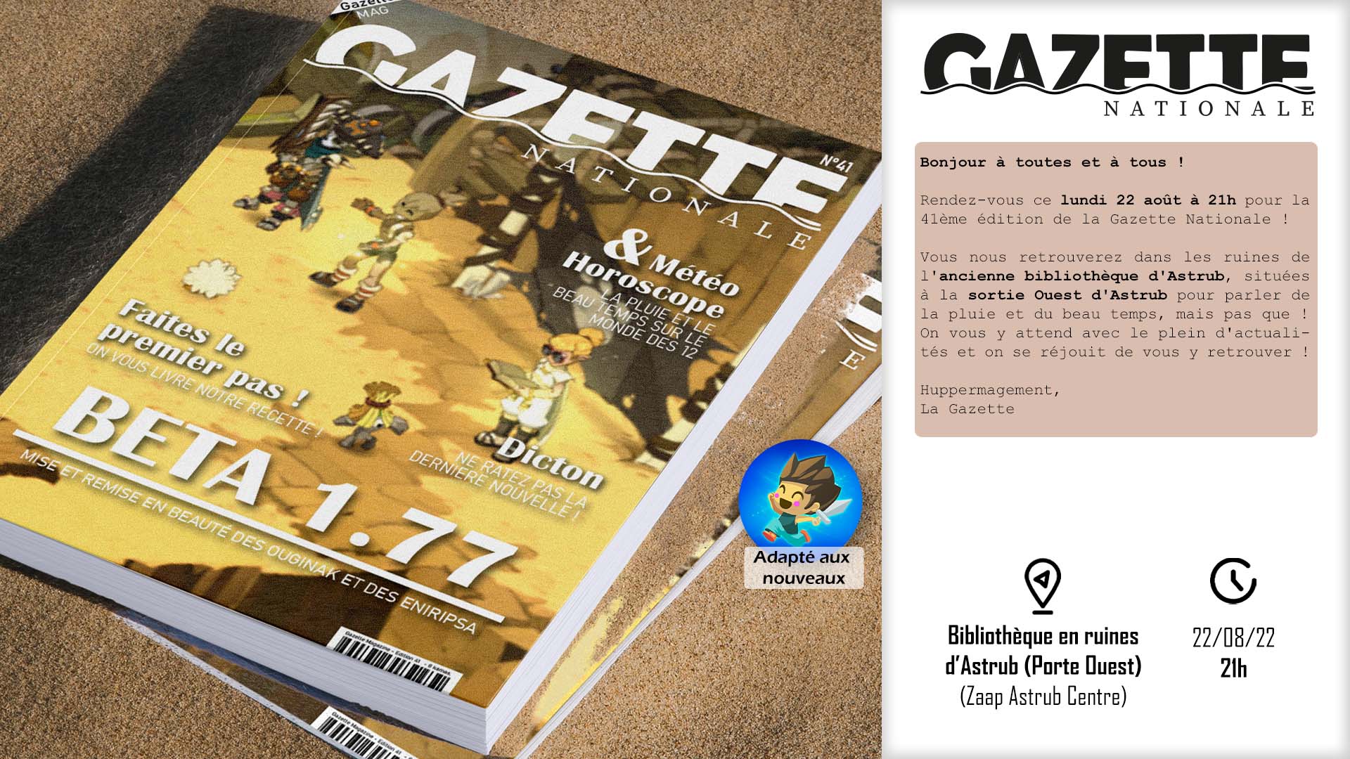 Gazette 41 (~22 Aout 2022)